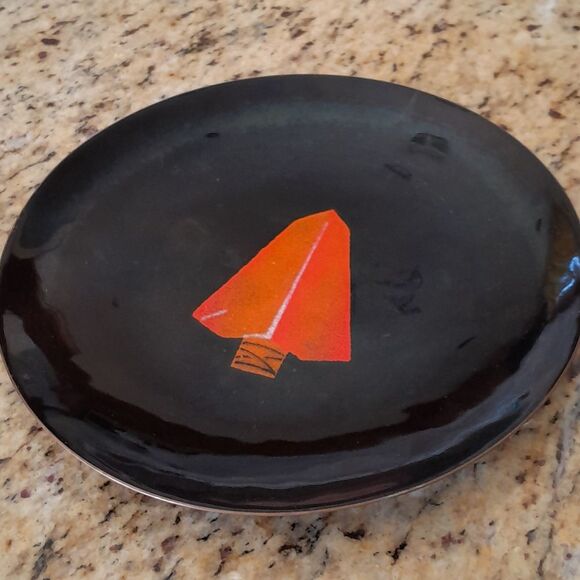 Bovano Of Cheshire CT. Mid Century Enameled Copper, Arrow Head Plate - Picture 2 of 13